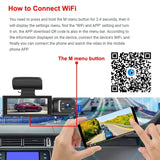 1080P WiFi Dubbelkamera Dash Cam – Främre & Inuti Bilkamera med IR Nattvision & Loopinspelning Carvallo