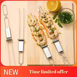 Carvallo rostfria grillspett | Dubbla piggar med skjutmekanism | Återanvändbar & diskmaskinssäker | 32 cm Carvallo