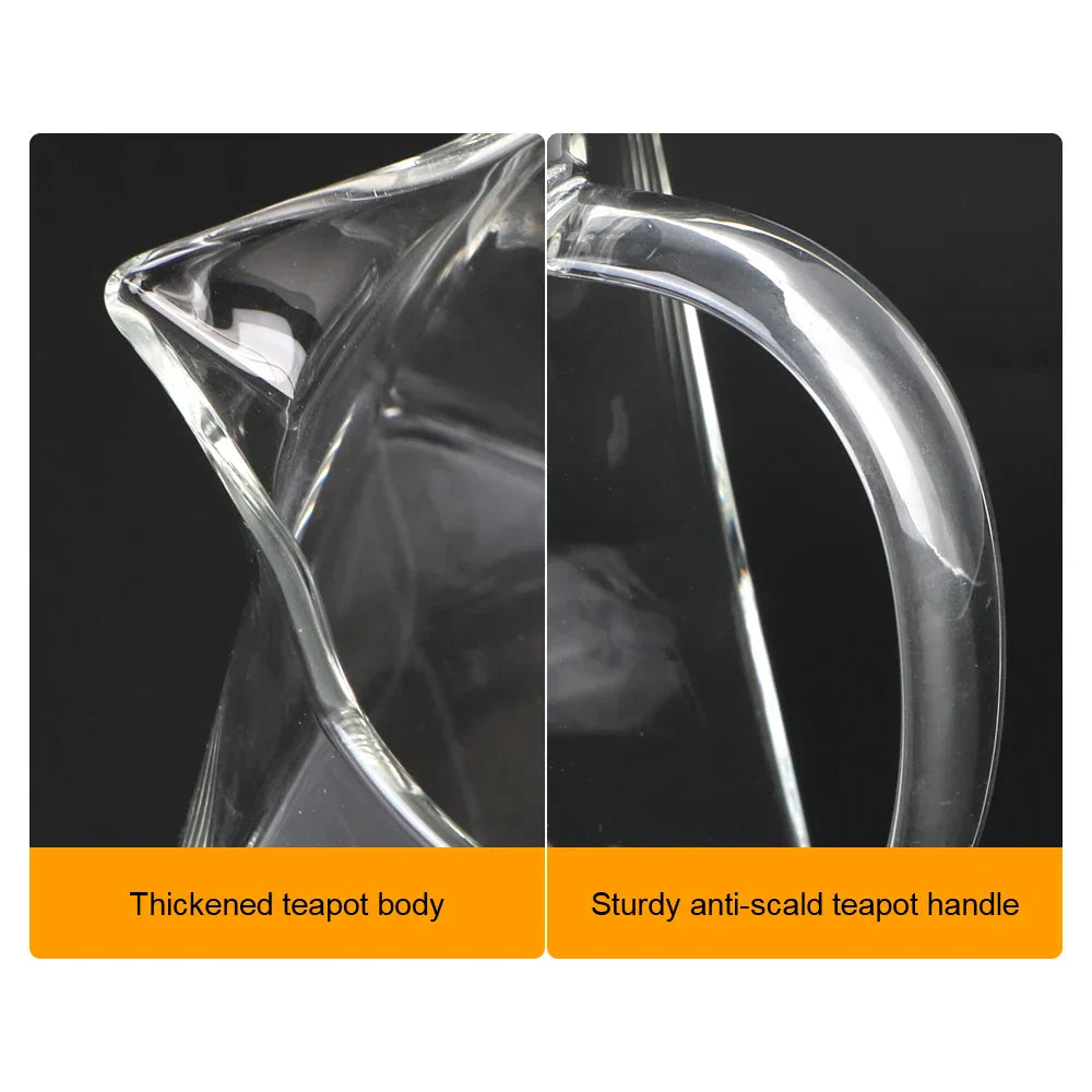 Carvallo Tekanna i glas med rostfritt stålsil | Värmebeständig & Diskmaskinssäker | För lös te & tebollar | 550/750/950 ml Carvallo