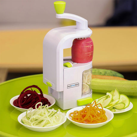 4 i 1 Rotera Skärblad Grönsak Spiralizer Nudelmaskin Med Suga kopp Carvallo