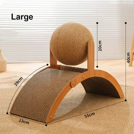 Carvallo Kattleksak | 2-i-1 Klösboll & Klösträ | Massivträ & Sisal | Mobiliesskydd Carvallo