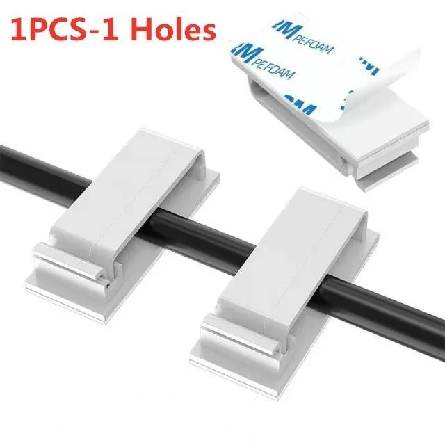 Carvallo ClipTidy FlexFix | Självhäftande & platsbesparande | För 1–10 kablar | I svart, vitt eller transparent Carvallo