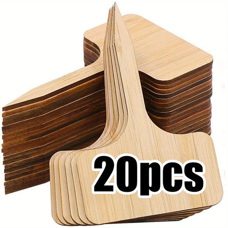 Carvallo NaturLine växtskyltar av bambu 50 st. | T-formad trädgårdspik | Ombart och väderbeständig | För örter, grönsaker och blommor Carvallo