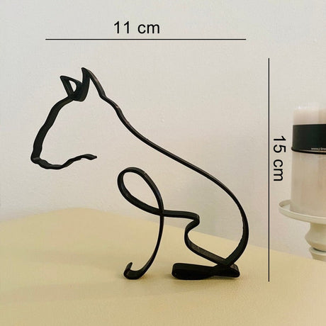 Minimalistisk hund konstskulptur-Home-Hemnix-Bull Terrier-Hemnix