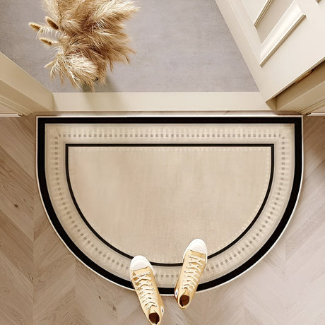 Halvkrets dörrmatta – Halkfri och dekorativ | För inomhus- och utomhusbruk, hall och vardagsrum Carvallo