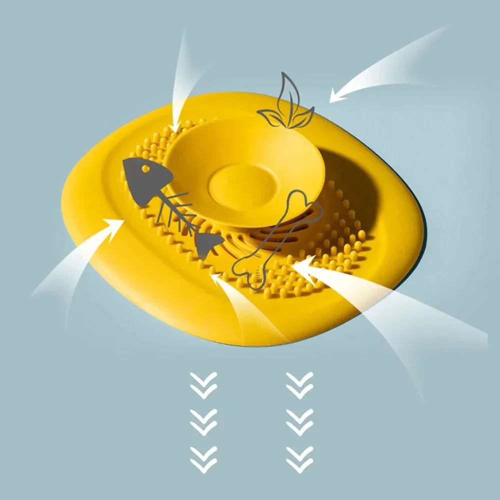 Carvallo Silikon Avloppssil | Anti-Tillstopning & Halkskydd | För Bad, Dusch & Kök | Finmaskig & Lätt att Rengöra Carvallo