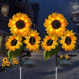 Carvallo Solar Solros Trädgårdslampa | LED Dekorativ Blomlampa för Trädgård & Balkong | Vattentät & Automatisk med Ljusensor Carvallo