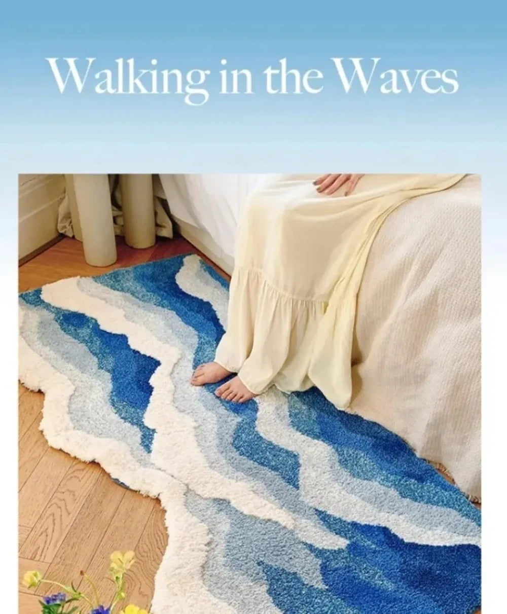 Aesthetic Wave Tufted Rug – Havsinspirerad Mjuk & Halkfri Matta Carvallo