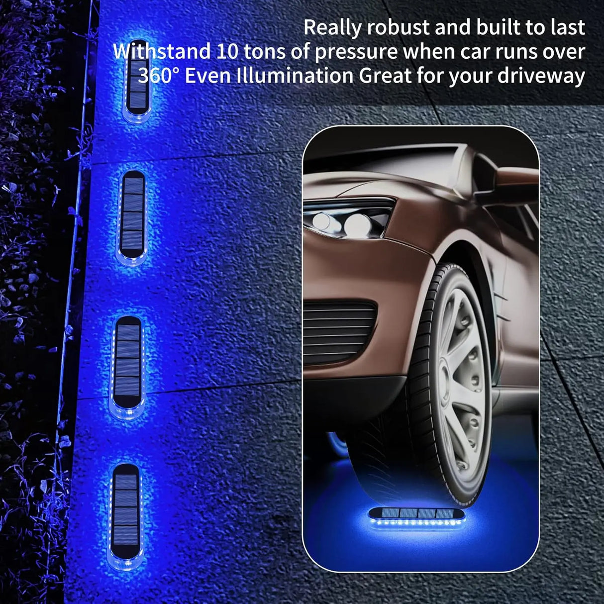 Carvallo-trappbelysning LumaStep | IP68 Vattentät | 30 LEDs | Varm-/Kallvit/Blå | För Terrass, Staket & Utomhus Carvallo