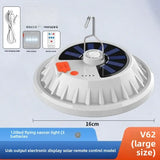 Carvallo Solar UFO-Campinglampa | Med fjärrkontroll | Uppladdningsbar & Bärbar | För utomhus, nödsituationer & nattmarknader Carvallo