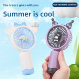 Carvallo Mini Handfläkt med mobilhållare | Bärbar & Återuppladdningsbar | Cartoon-design | USB-fläkt för kontor & present Carvallo