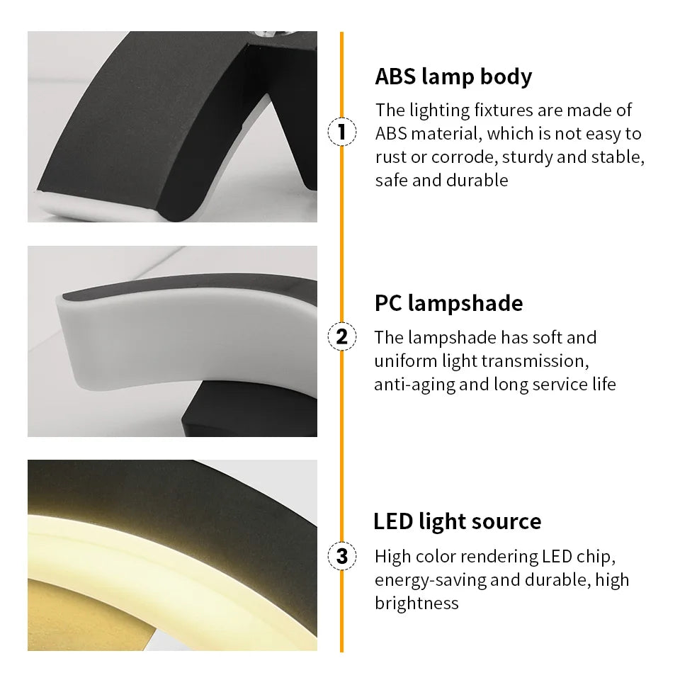 Carvallo LED Væglampe | Varme hvidt lys | 10W | Til indendørs & udendørs | Sort Carvallo