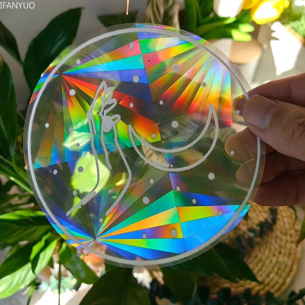 Carvallo fönsterdekal solfångare | Självhäftande med 3D-regnbågseffekt | För fönster, väggar & dekoration Carvallo