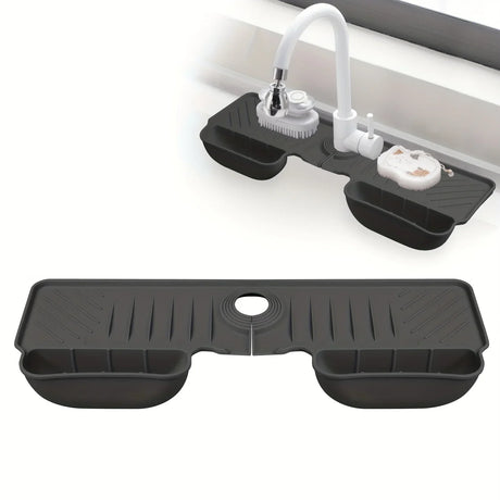 Carvallo Spülmatte | Rutschfast & mögelfri | Värmebeständig silikonavlastningsmatta för diskho & kran | Fällbar & diskmaskinssäker Carvallo