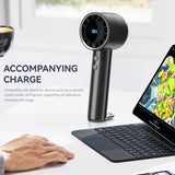 Carvallo AirCool Mini Handfläkt med kylfunktion | 5 hastigheter | LED-display & USB-laddning | Tyst & Bärbar | För resor, kontor & utomhus Carvallo