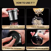 Carvallo-in-1 Kryddkvarn SPICURA DuoMill | Rostfri Dubbelskvarn för Salt & Peppar | Manuell & Stilig Carvallo