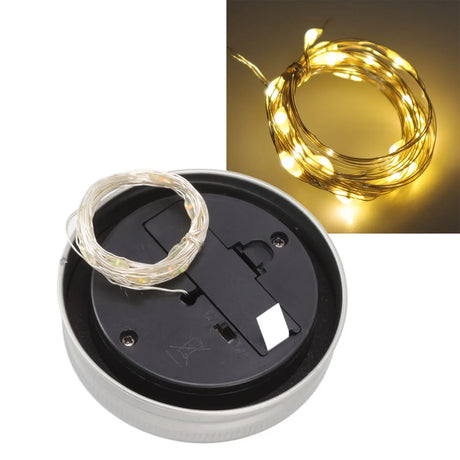 Carvallo Solar Solarljuskåpa för inläggsglas | 20 LED-lampor | 2 m koppartråd | Varmvit | IP65 vattentät Carvallo