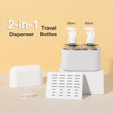 Carvallo Reseflaskor Set 2-i-1 | 100 ml Kombiflaske med tratt & etiketter | För schampo, duschgel, lotion | Läcksäker & TSA-godkänd Carvallo