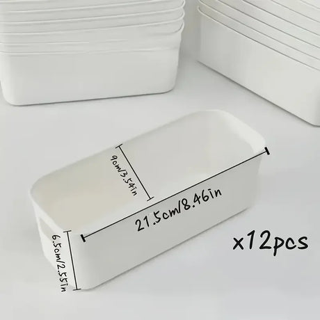 Carvallo-Set OrdiFlexx | 6-delat & stapelbar | Med handtag & krokar | Mångsidig ordning för kontor, badrum & garderob Carvallo