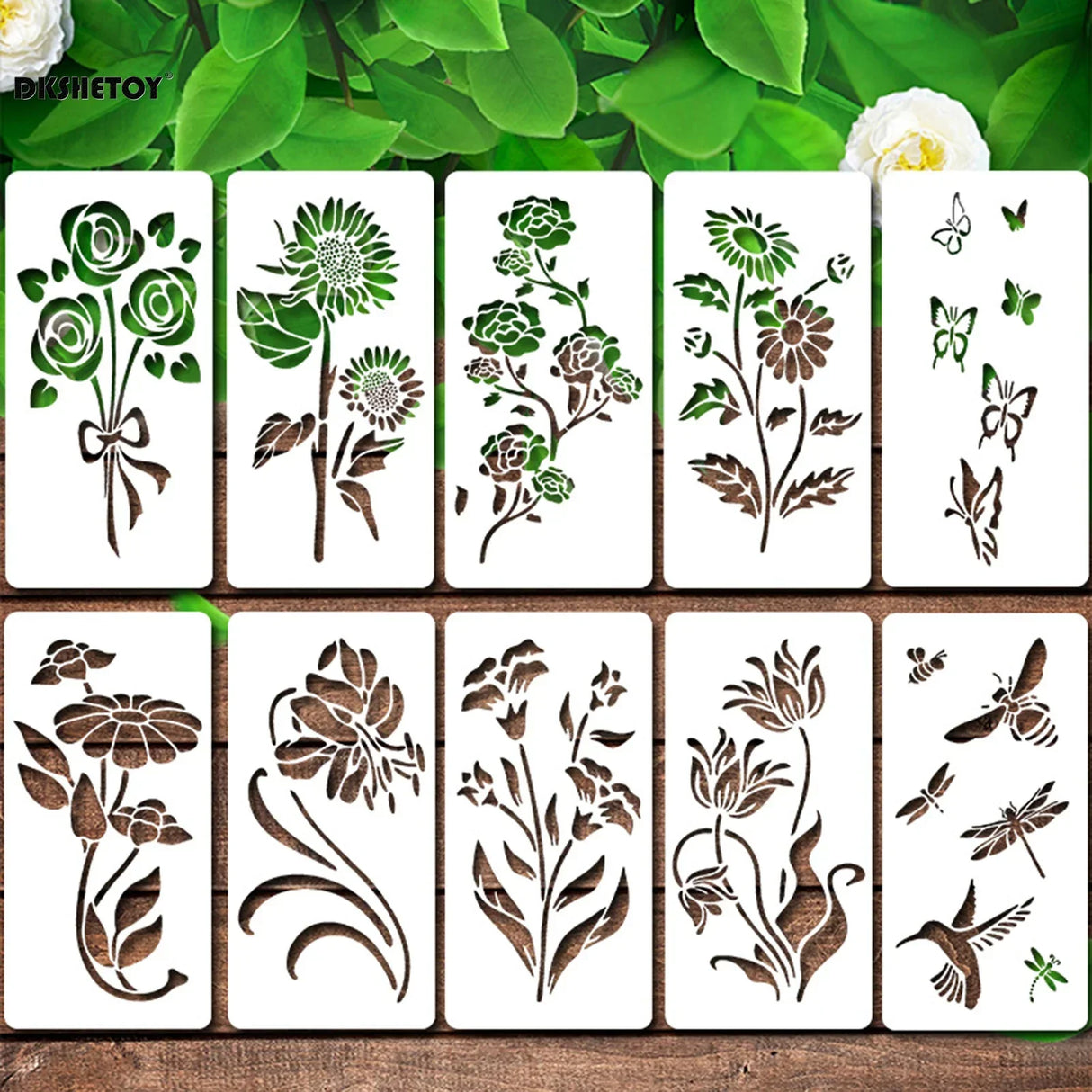 Carvallo Mallset | 10-delar | Flexibla PET-mallarna | För Scrapbooking, Väggar, Tyg & Papper Carvallo