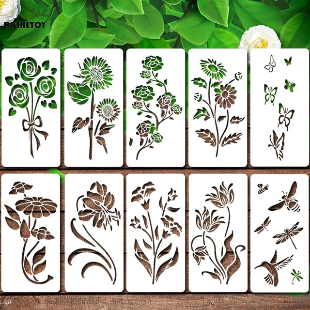 Carvallo Mallset | 10-delar | Flexibla PET-mallarna | För Scrapbooking, Väggar, Tyg & Papper Carvallo