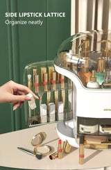 Transparent Desktop Makeup Organizer – Stort kapacitet dammavvisande smycke- och kosmetikaförvaringslåda Carvallo