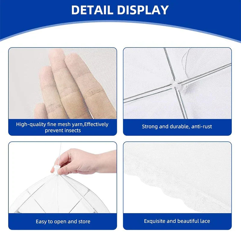 Carvallo Fällbar skyddshuv för livsmedel | Återanvändbar & Andningsbar | Insektsnät för utomhus & kök | Lätt & Platsbesparande Carvallo