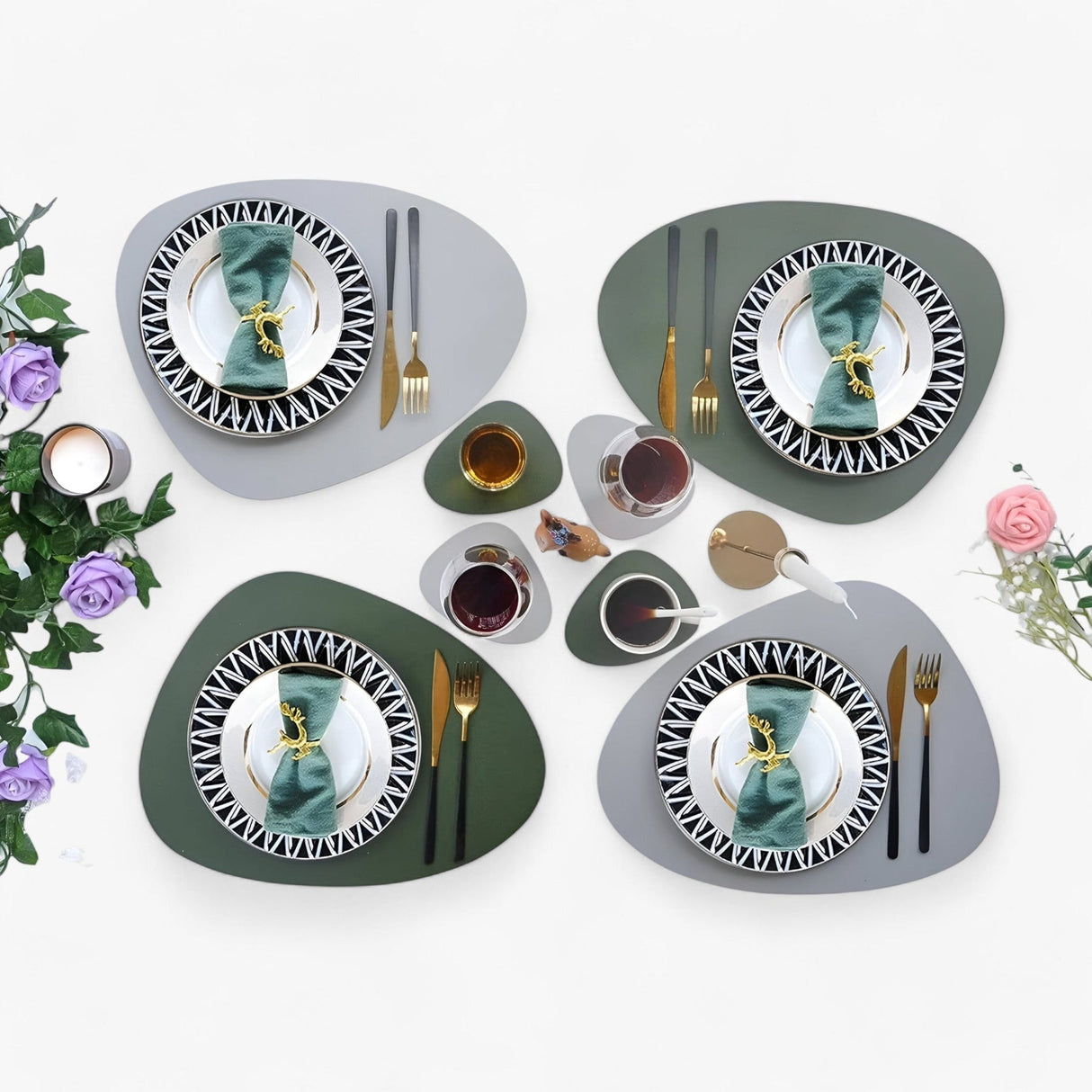 Bordunderlägg Vändbar Syntetisk Läder Matgrupp Carvallo