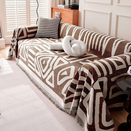 Geometrisk Boho Stil Sofföverdrag - Modern, Stilig & Hållbart Soffskydd Carvallo