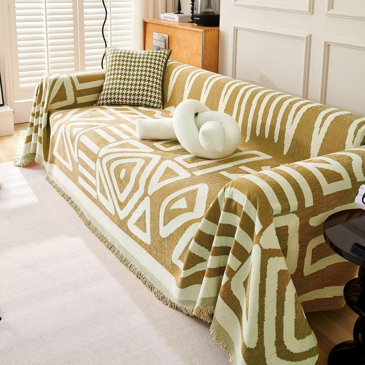 Geometrisk Boho Stil Sofföverdrag - Modern, Stilig & Hållbart Soffskydd Carvallo
