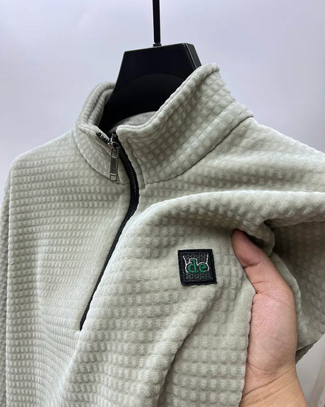 Herr Tröja Halvzip Alpaka Fleece Modern Design Komfortabel Stil Hemnix