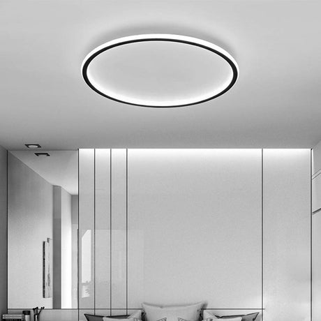 Ultra-tunn modern taklampa | Flush Mount LED för låga tak | Rund & dimbar Carvallo