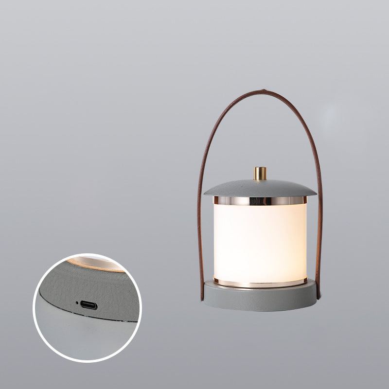 Portable LED Cylinder Lamp – Sleek Leather Look MILA Sverige