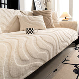 Varm Plush Curved Jacquard icke-glidande Soffa Skydde Täckning Carvallo