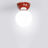Contemporary Semi-Flush Iron and Glass Ceiling Light MILA Sverige