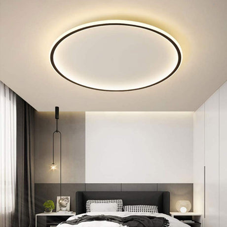 Ultra-tunn modern taklampa | Flush Mount LED för låga tak | Rund & dimbar Carvallo
