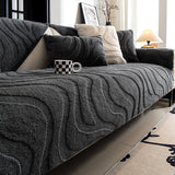 Varm Plush Curved Jacquard icke-glidande Soffa Skydde Täckning Carvallo