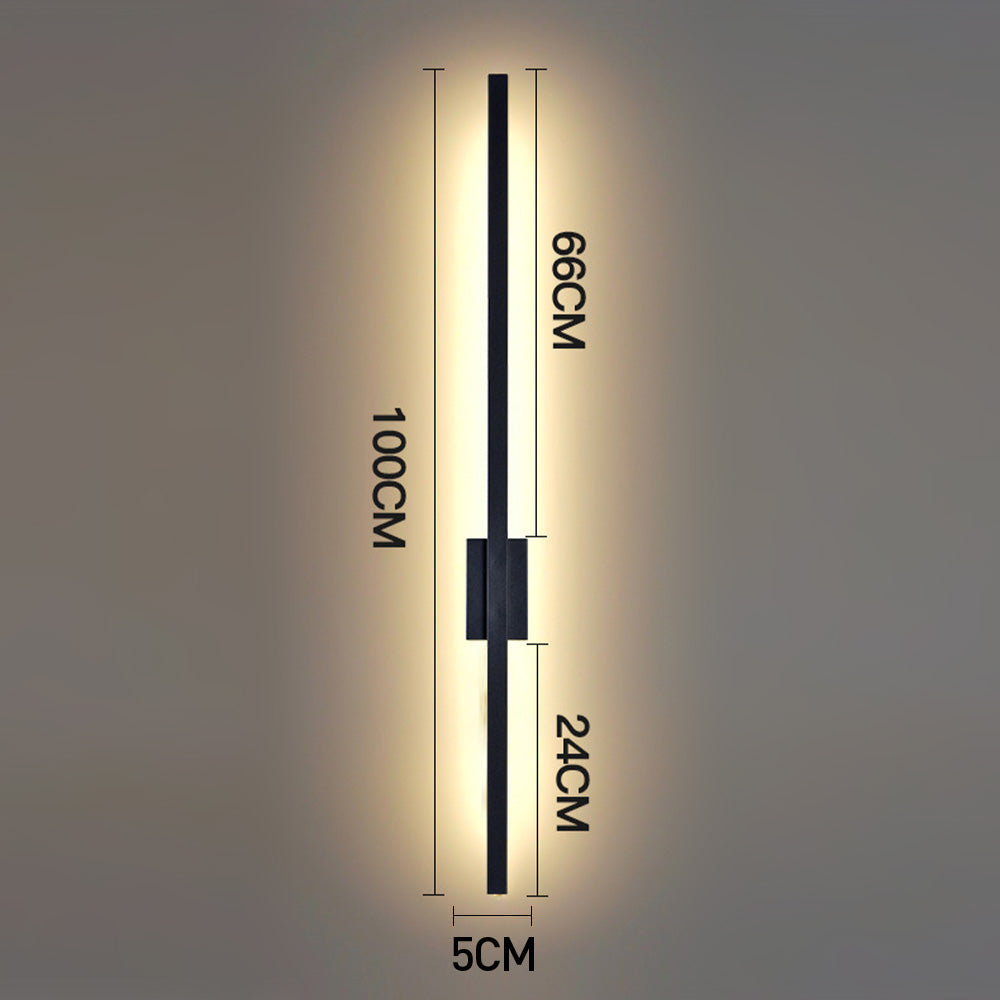 Industriell minimalistisk lång LED järn vägglampor för samtida vardagsrumsinredning och stilfull belysning Carvallo