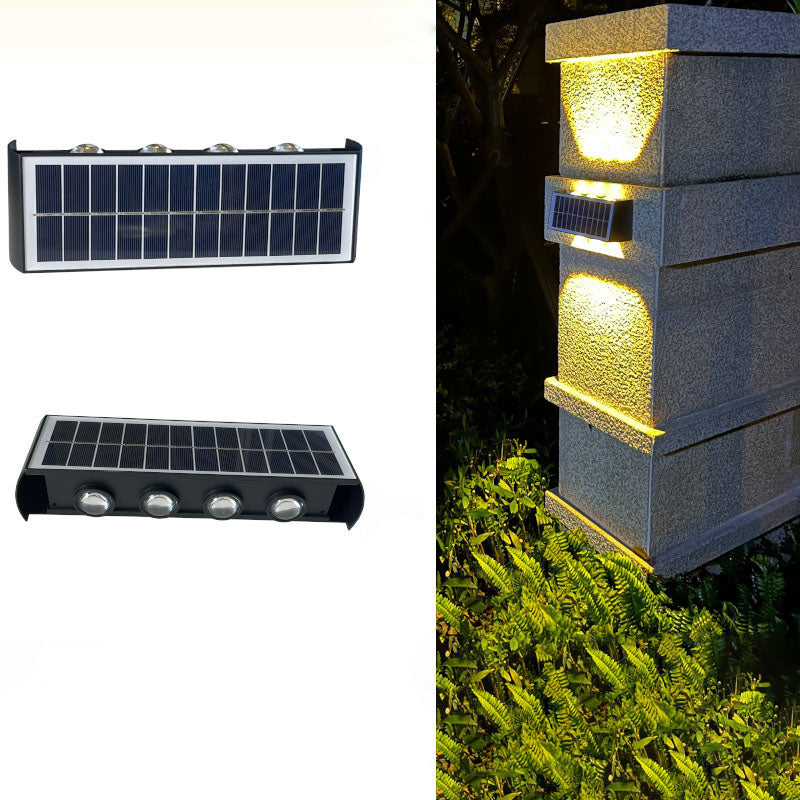 Carvallo Modern Solar-LED-Wall Light for Outdoor | Rectangular Design | IP56 Waterproof | Various Sizes & Light Intensities Carvallo