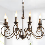 Vintage Bronze Chandlier | 4/6/8 Ljus Matsal Takarmatur i Järn | Brick by Brick Carvallo