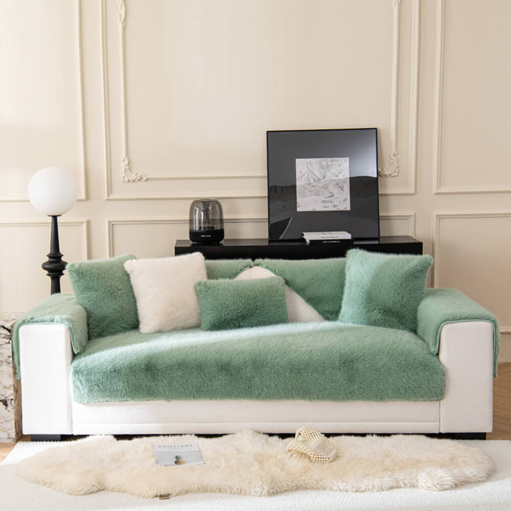 Varm Tjock Faux Fur Soffskydd Antisklipp Sofföverdrag Carvallo