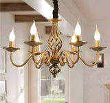 Vintage Bronze Chandlier | 4/6/8 Ljus Matsal Takarmatur i Järn | Brick by Brick Carvallo