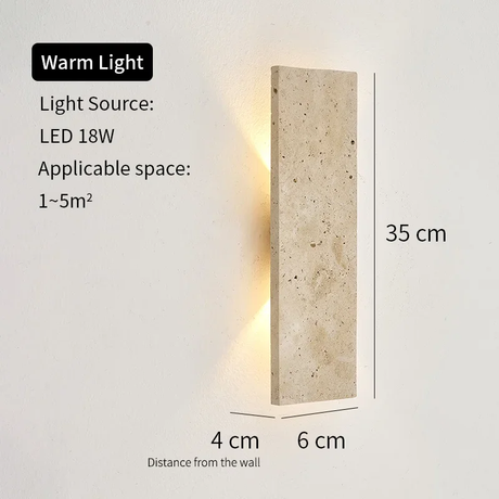 Utomhus vattentät LED-vägglampa med design av natursten – Mångsidig sconce-lampa för inomhus- och utomhusbruk Carvallo