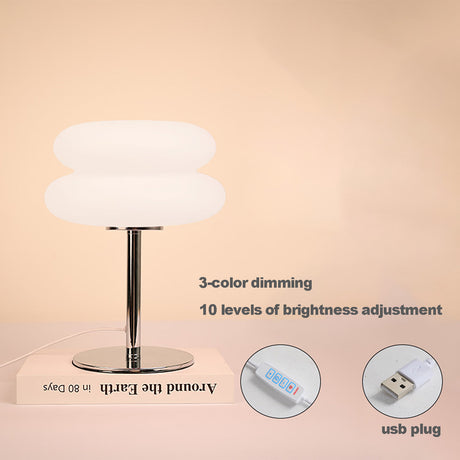 Tri-Färg Dämpande Bordslampa med 9 Ljusstyrkenivåer – Krämfärgad Sängbord- och Skrivbordslampa Carvallo