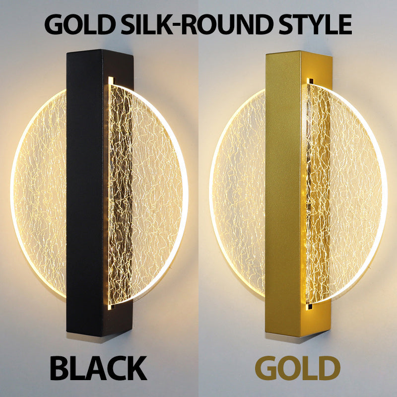 Modern LED Vägglampa med Guldblad Finish – Akryl Väggsconse för Inomhus Sovrum och Vardagsrum Belysning Carvallo