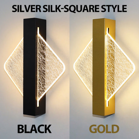 Modern LED Vägglampa med Guldblad Finish – Akryl Väggsconse för Inomhus Sovrum och Vardagsrum Belysning Carvallo