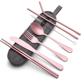 Carvallo GoCutlery | 4-delad för vägande | Rostfritt stål & BPA-fri | Med transportetui Carvallo