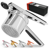 Carvallo Pro rostfritt stål potatispress 15oz | Extra stor kapacitet | För puré, grönsaker & frukt | Klumpfri & robust Carvallo