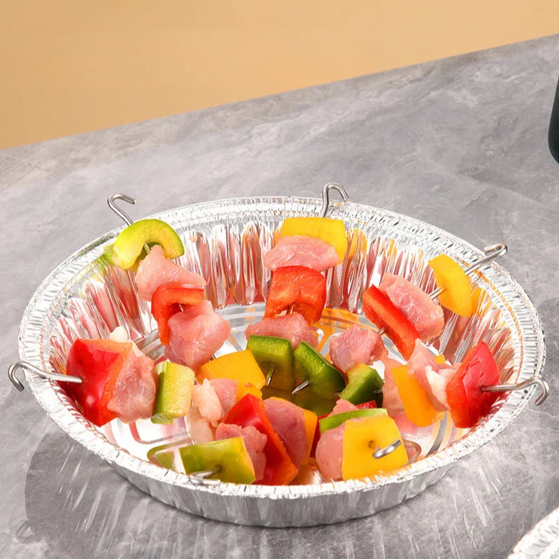 Carvallo Vertikal Spettshållare i rostfritt stål | För grill & luftfritös | Plats för 12/24/48 spett | 19 × 10 cm Carvallo