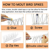 Carvallo Taubenabwehr Spikes | 12-pack rostfritt stål fågelavskräckning | UV-beständig & väderbeständig | För tak, balkong & staket Carvallo